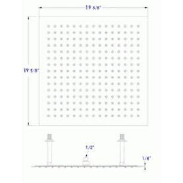 22'' Square Stainless Steel Ceiling Mounted Rain Shower Head