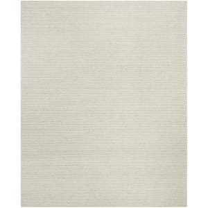 Natura Silver/Ivory 9 ft. x 12 ft. Solid Area Rug