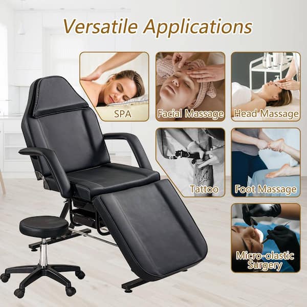 ADJUSTABLE TATTOO ARTIST CHAIR WITH BACKREST - PROFESSIONAL