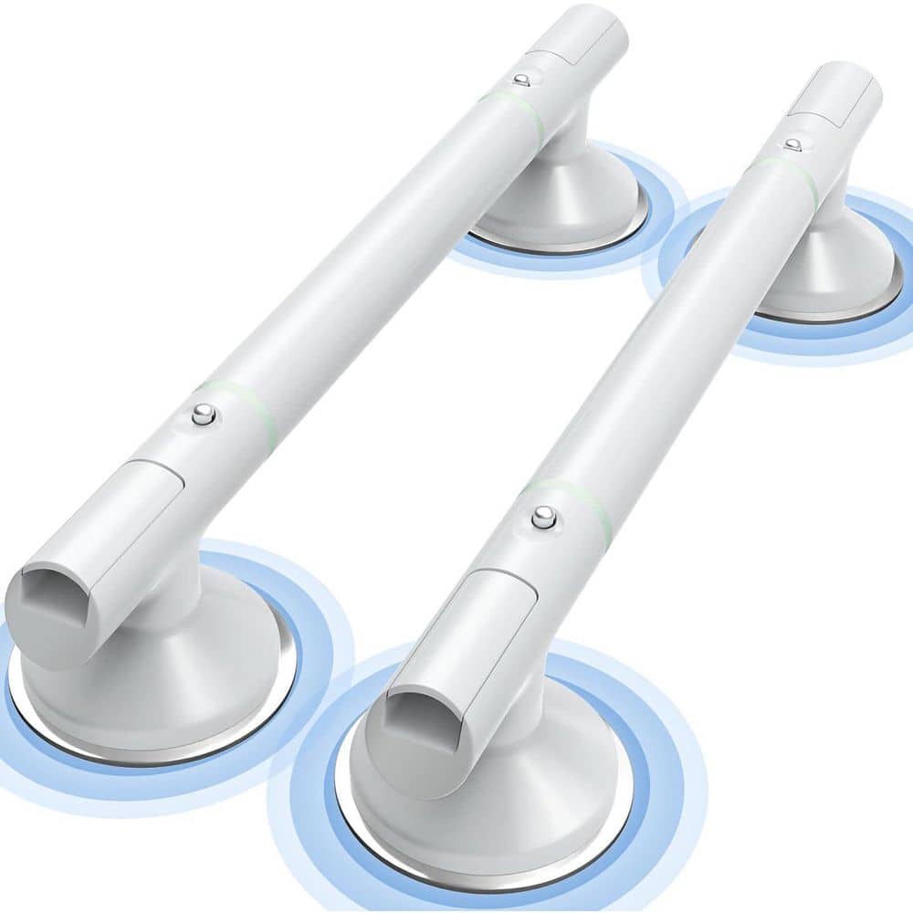 17.7 in. Shower Grab Bars 2 Pack Strong Suction Cup TPE Non-Slip Handles fo