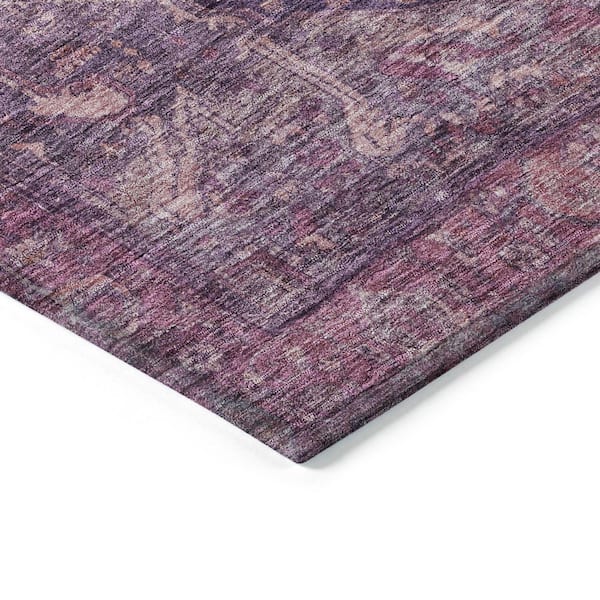 Chantille Machine Washable Indoor/Outdoor Abstract ACN1240 Eggplant 8 ft. x 8 ft. Area Rug