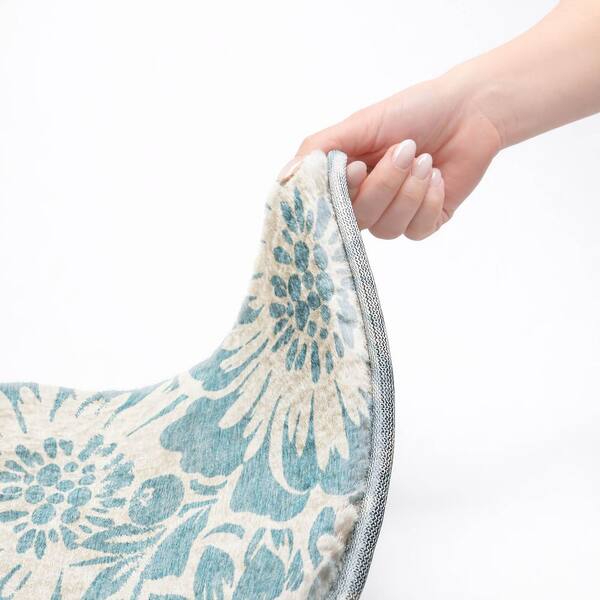 Dream Shag Premium Machine Washable Abstract ADS551 Denim 9 ft. x 12 ft. Area Rug