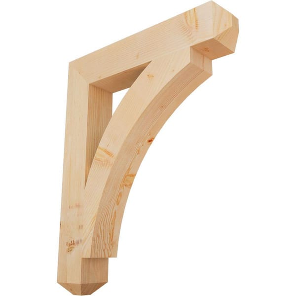 Ekena Millwork 5.5 in. x 42 in. x 34 in. Douglas Fir Thorton Craftsman Smooth Bracket