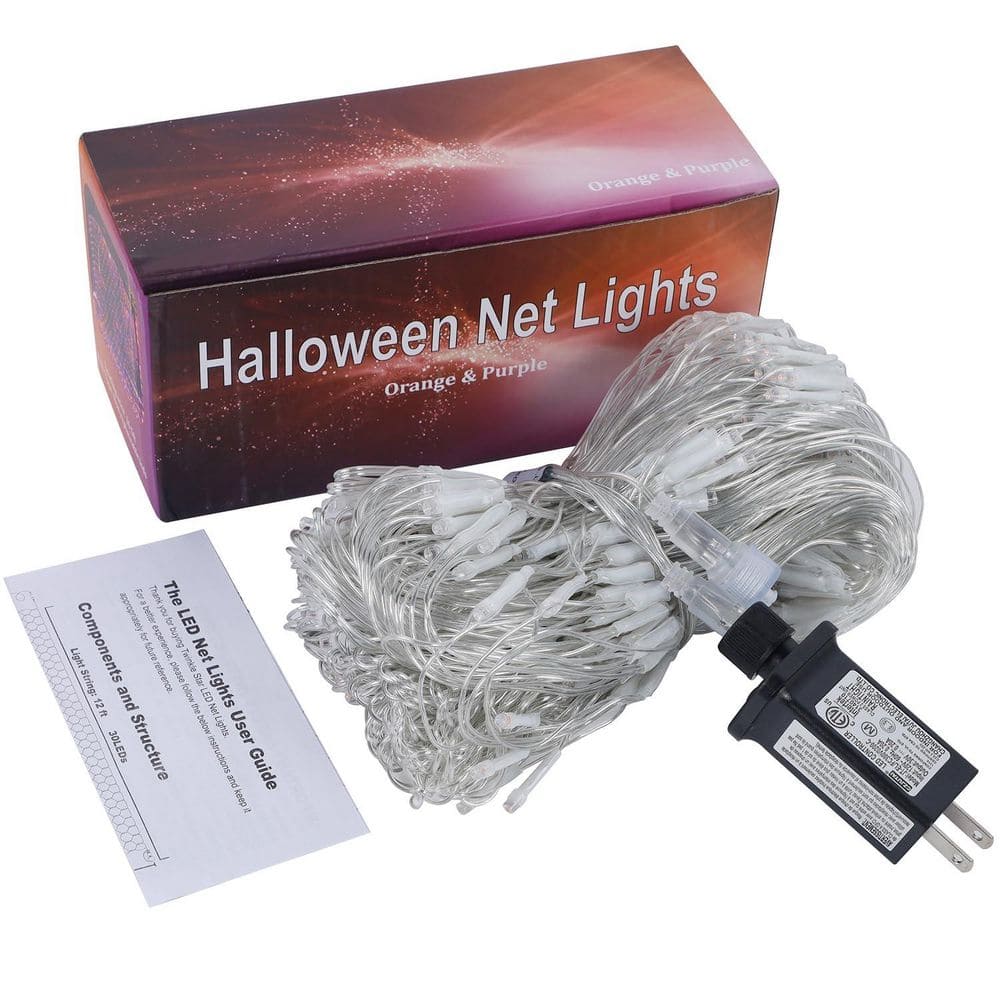 12 ft. x 5 ft. Orange and Purple Outdoor Halloween Net Lights, 360 LED Fairy String Light with 8 Lighting Modes price history on PriceWatchPro