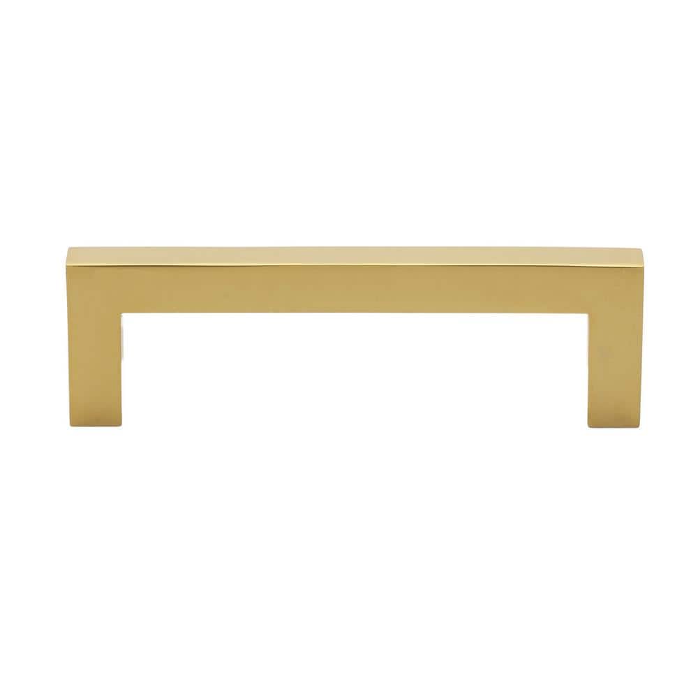 3-3/4 in. Center-to-Center Brass Gold Solid Square Slim Cabinet Bar Pull (10-Pack) price history on PriceWatchPro