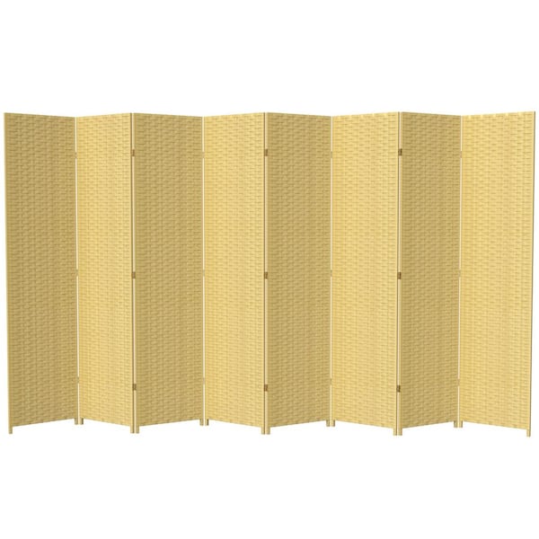 Oriental Furniture 7 ft. Dark Beige 8-Panel Room Divider