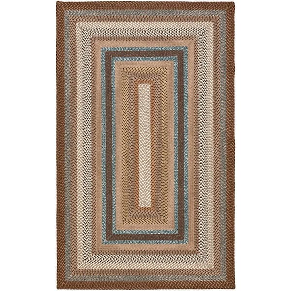 SAFAVIEH Braided Brown/Multi 6 ft. x 9 ft. Border Area Rug BRD313A-6 - The  Home Depot
