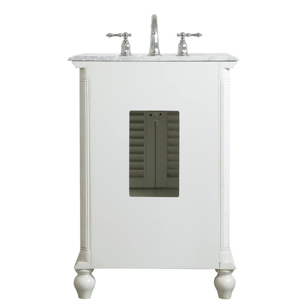 Antique White Marble Top Single Bathroom Vanity