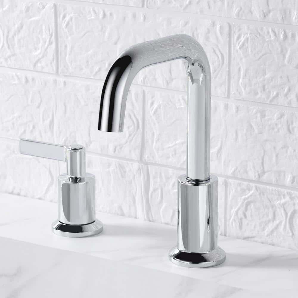Polished Chrome 8'' Widespread 2-Handle Bathroom Faucet