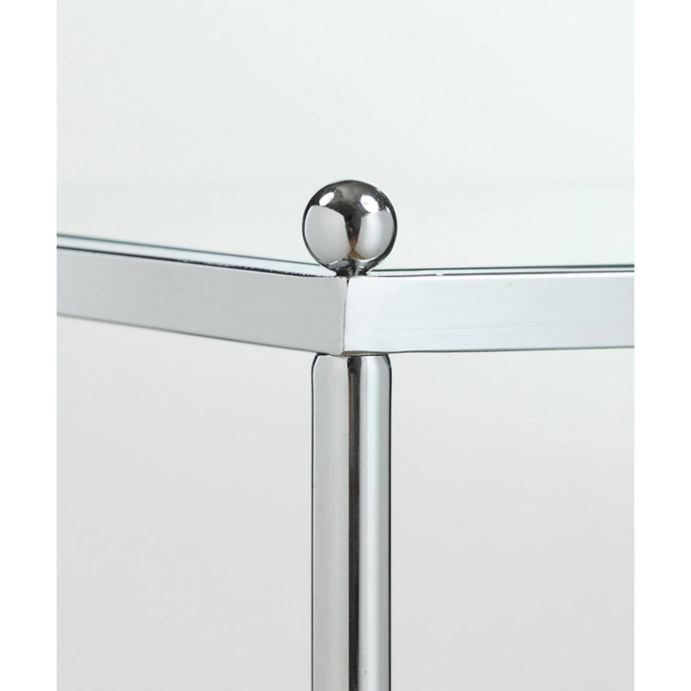 Chrome and Glass 3-Tier Round End Table