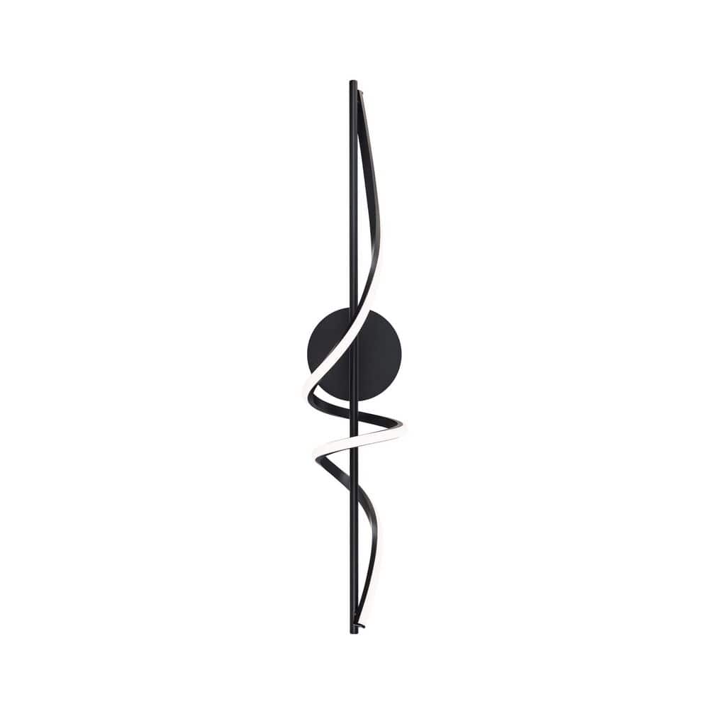 Corkscrew 34 in. 1-Light Black Integrated LED Vanity Light/Wall Sconce with Selectable 4CCT 2700K-3000K-3500K-4000K price history on PriceWatchPro