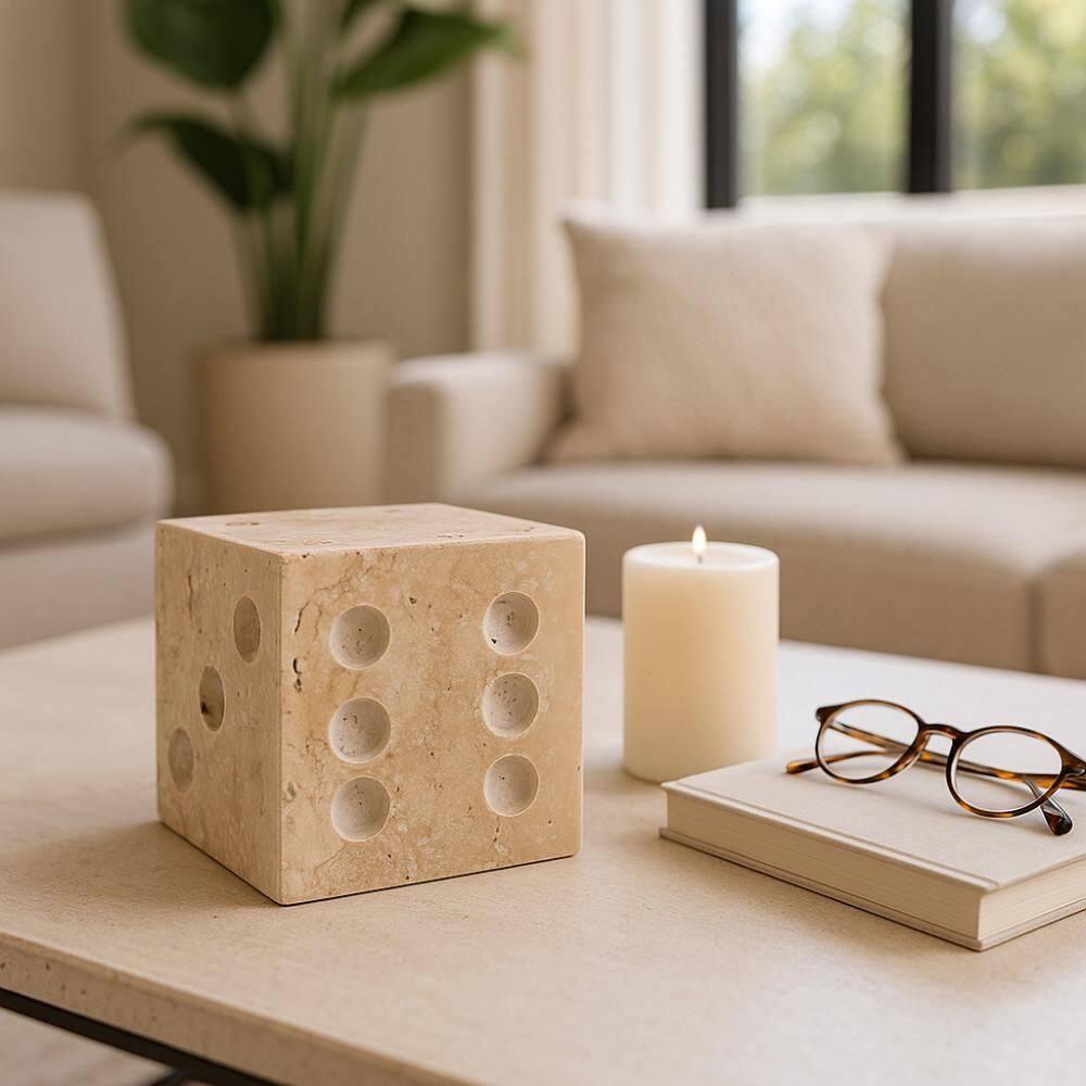 Beige 4 in x 4 in. Travertine Decorative Dice Sculpture price history on PriceWatchPro