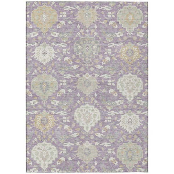 Chantille Machine Washable Indoor/Outdoor Abstract ACN1026 Lavender 2 ft. 6 in. x 3 ft. 10 in. Area Rug