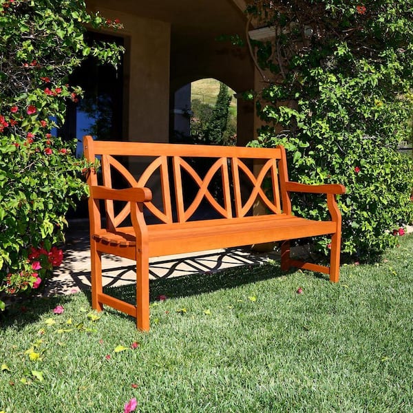 Vifah Roch Eucalyptus X-Back Patio Bench