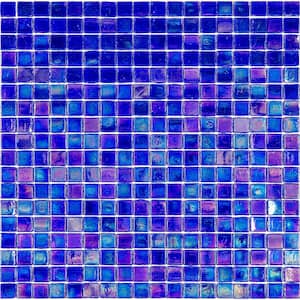 Skosh Glossy Shimmer Cobalt Blue 11.6 in. x 11.6 in. Glass Mosaic Wall and Floor Tile (18.69 sq. ft./case) (20-pack)