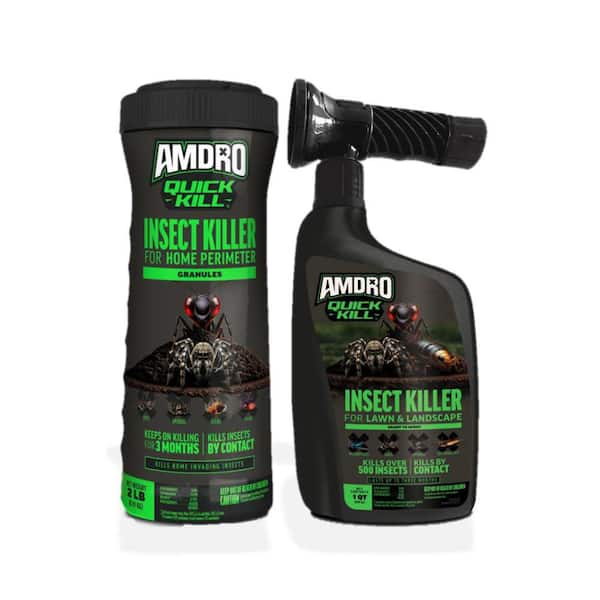 Quick Kill Outdoor Insect Killer Combo: 2 lb Granules and 32 oz Ready to Spray, 3-Month Control