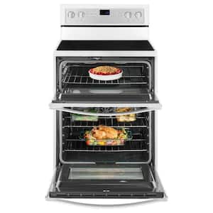 6.7 cu. ft. Double Oven Electric Range with True Convection in White Ice