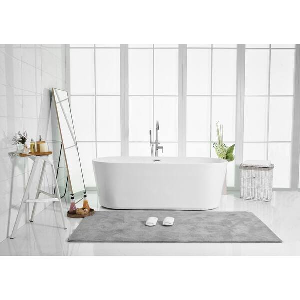 Oval 71 in. W x 36 in. D x 26 in. H Acrylic Flatbottom Freestanding Bathtub with Overflow, White (not Whirlpool) Oval 71 in. W x 36 in. D x 26 in. H Acrylic Flatbottom Freestanding Bathtub with Overflow, White (not Whirlpool)