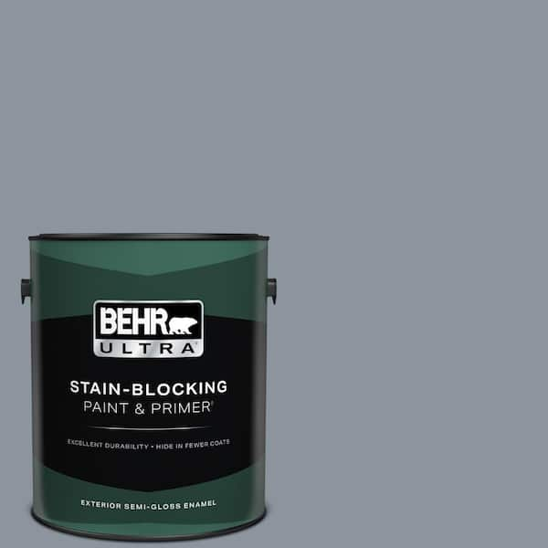 BEHR ULTRA 1 gal. #PPF-28 Blue Dusk Semi-Gloss Enamel Exterior Paint & Primer