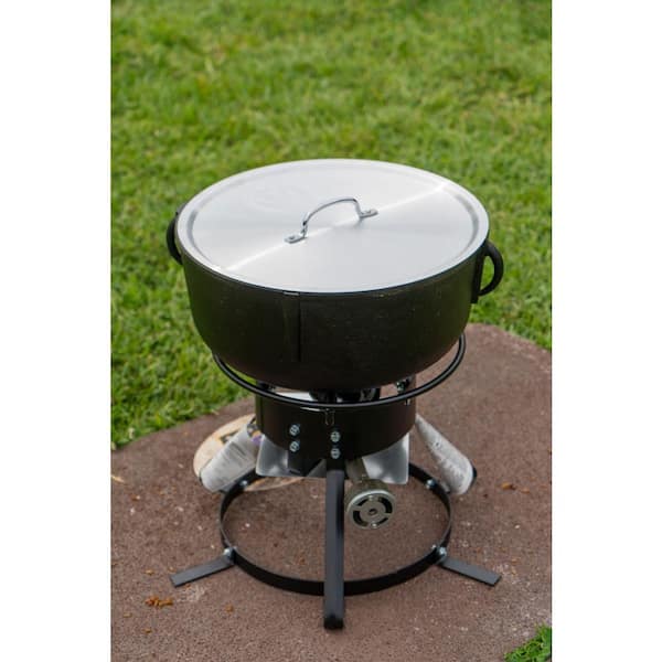  King Kooker 5940 10-Gallon Heavy Duty Cast Iron Jambalaya Pot  with Feet and Aluminum Lid : Home & Kitchen
