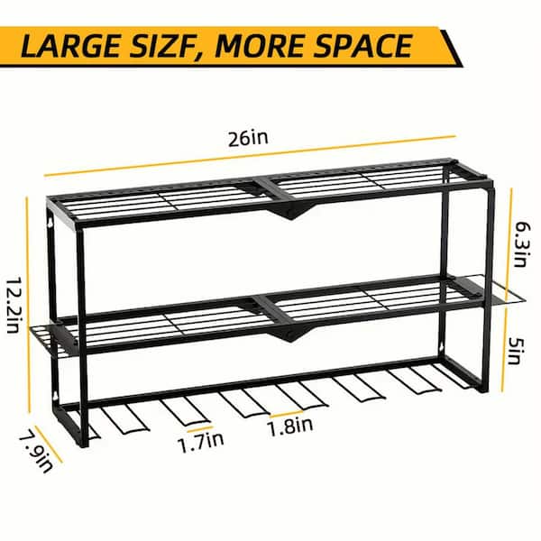 Numhew 26 in. W x 12.2 in. H x 7.9 in. D 3-Layer Metal Rectangular