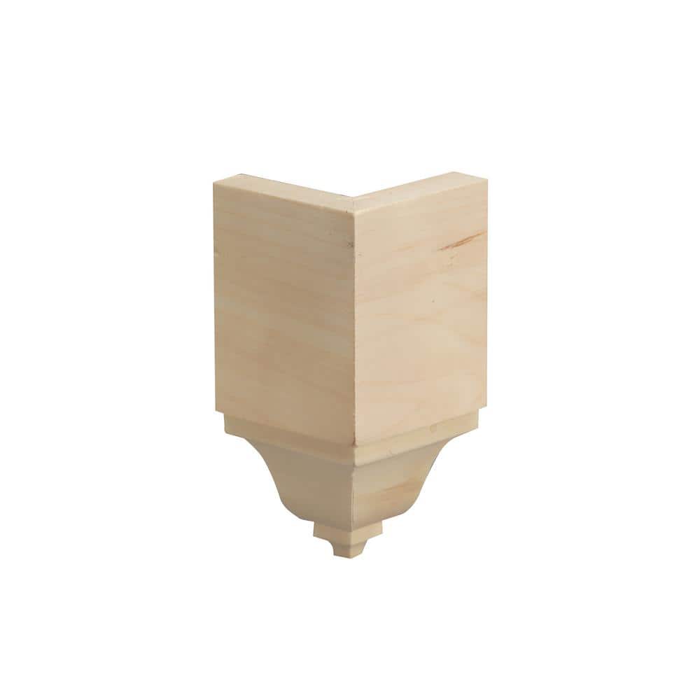 Unfinished Wood Inside Corner Crown Connector Block