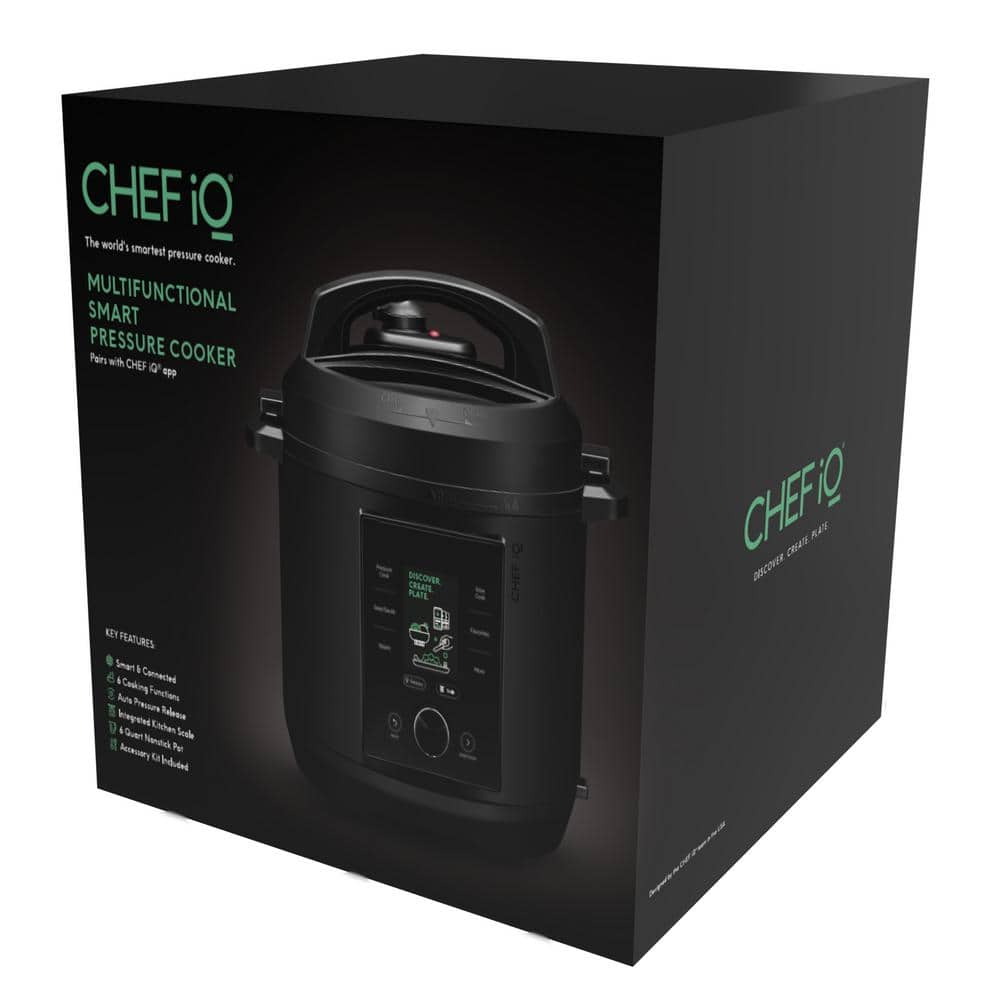 Chef iQ Black 6-Quart Smart Pressure Cooker with Built-in Scale