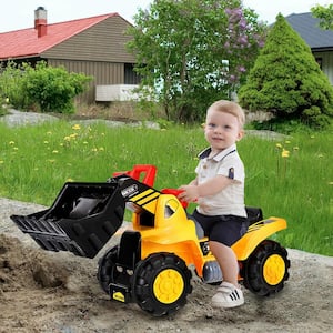 Kids Toddler Ride On Excavator Digger Truck Scooter with Sound and Seat Storage Toy