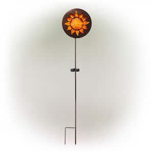 40 in. Tall Outdoor Solar Powered Garden Stake Sunflower Design with LED Lights