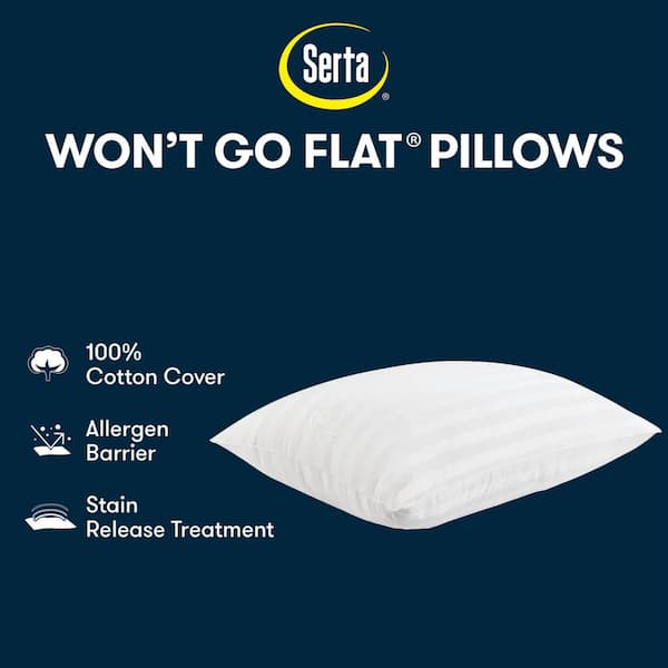 Sertapedic Won't Go Flat Bed Pillow, King 