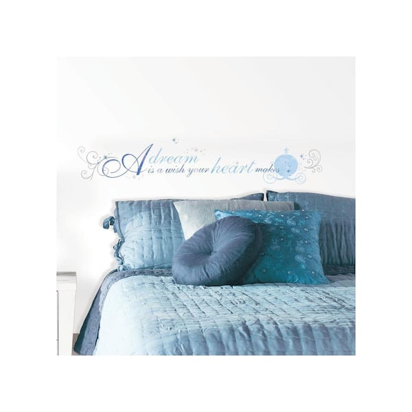 RoomMates 5 in. x 11.5 in. Cinderella A Dream is a Wish Peel and Stick Wall Decal
