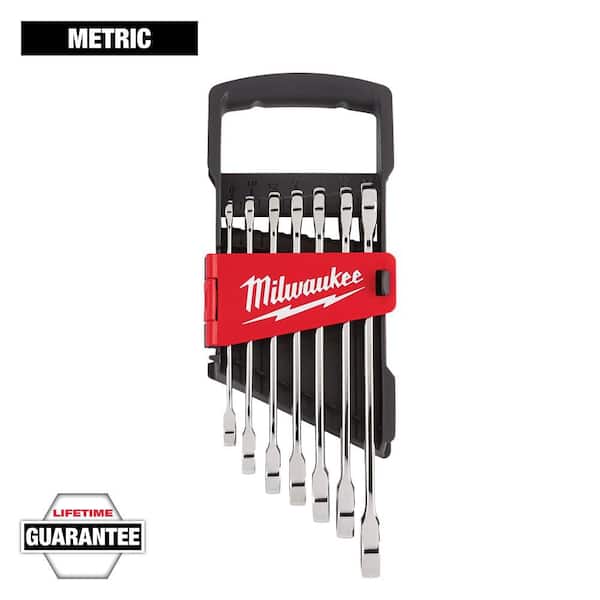 Metric Combination Ratcheting Wrench Mechanics Tool Set (7-Piece)