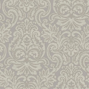 Beige Dante Damask Strippable Wallpaper Covers 56.4 sq. ft.