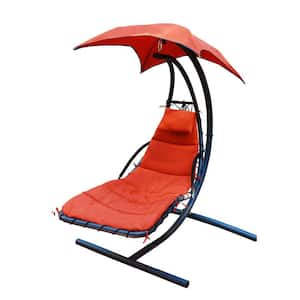 78 in. L x 55 in. D x 78 in. H Polyester Hanging Chaise Lounge Hammock with Stand