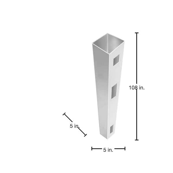 Barrette Outdoor Living Anderson 5 in. x 5 in. x 9 ft. White Vinyl Fence End Post
