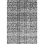 Sarina Tribal Diamond Striped Dark Gray 5 ft. x 8 ft. Area Rug