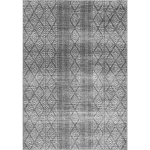 Sarina Tribal Diamond Striped Dark Gray 5 ft. x 8 ft. Area Rug