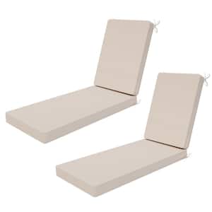 26 in. x 80 in. Outdoor Chair Cushion for Patio Chaise Lounge, Water Resistant Patio Cushion Set in Beige (2-Pack)