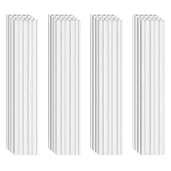 0.35 in. x 0.5 ft. x 4 ft. White Composite Sound Absorbing Decorative Wall Paneling 16-Pack