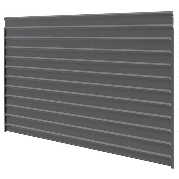 24 ft. W x 9 ft. H Charcoal Galvanized Steel 1-Sided Carport Enclosure