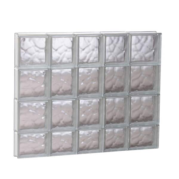 Clearly Secure 32.75 in. x 29 in. x 3.125 in. Frameless Wave Pattern Non-Vented Glass Block Window