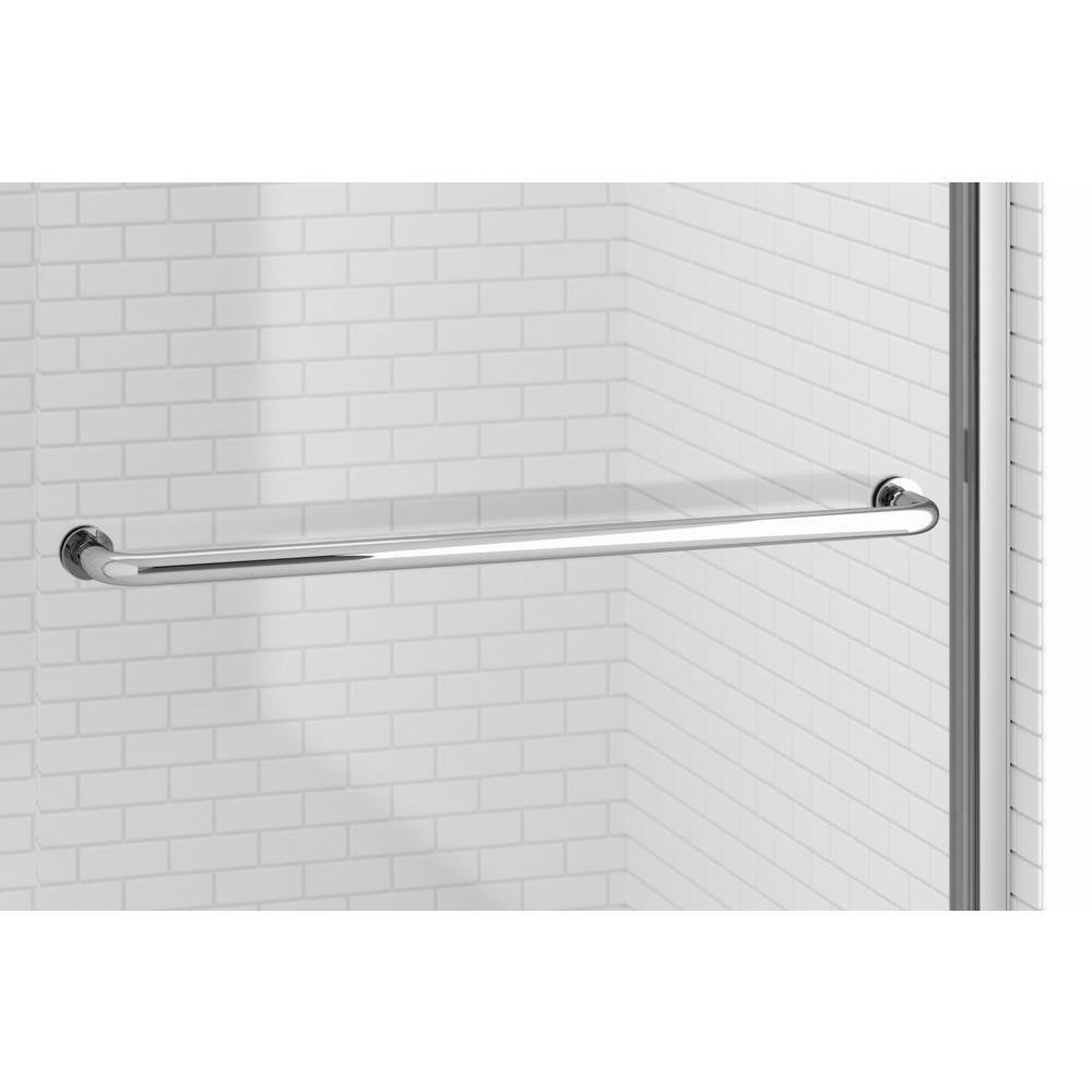 Rotolo 70" High Clear Glass Semi-Frameless Shower Door in Brushed Nickel