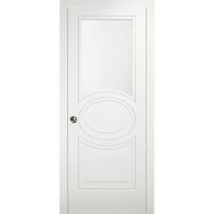 7012 18 in. x 84 in. White Finished MDF Sliding Door with Pocket Hardware