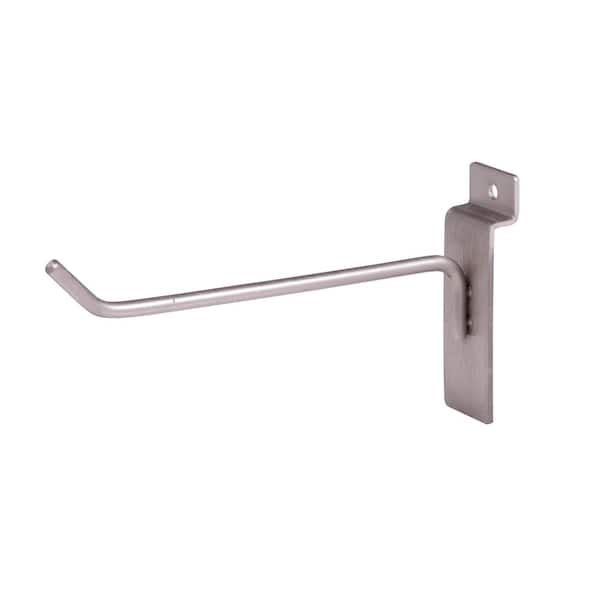 Econoco 6 in. Satin Nickel Hook for Slatwall (Pack of 96)