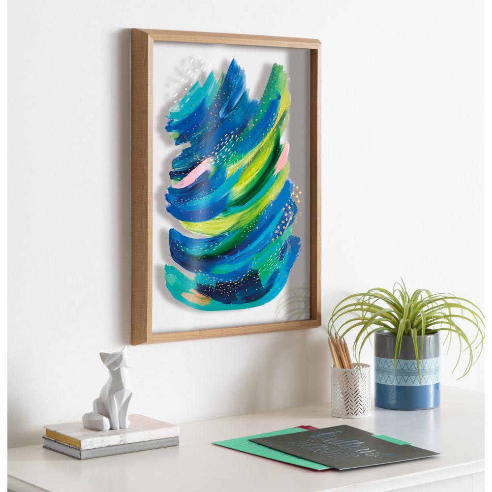 24" x 18" Colorful Abstract Glass Framed Wall Art