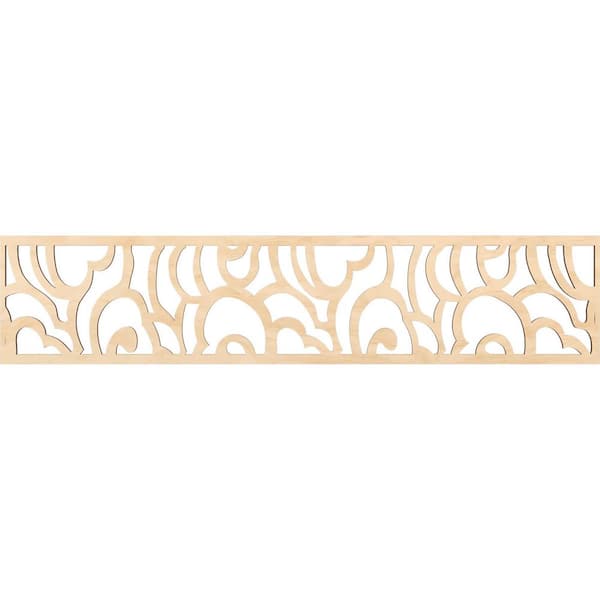 Ekena Millwork Springfield Fretwork 0.375 in. D x 46.75 in. W x 10 in. L Birch Wood Panel Moulding