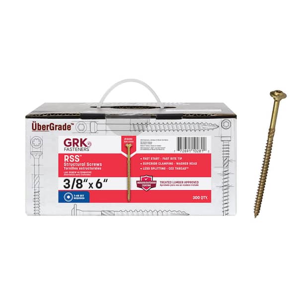 3/8 in. x 6 in. Star Drive Low Profile Washer Head RSS Structural Alternative Lag Screws ( 300-Pack)