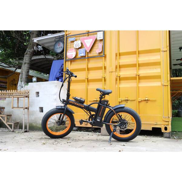 Folding Electric Bike with 500W Motor 36V 13AH Removable Lithium Battery,  20 in. to 4 in. Fat Tire Electric Bicycle 20211221A20B - The Home Depot