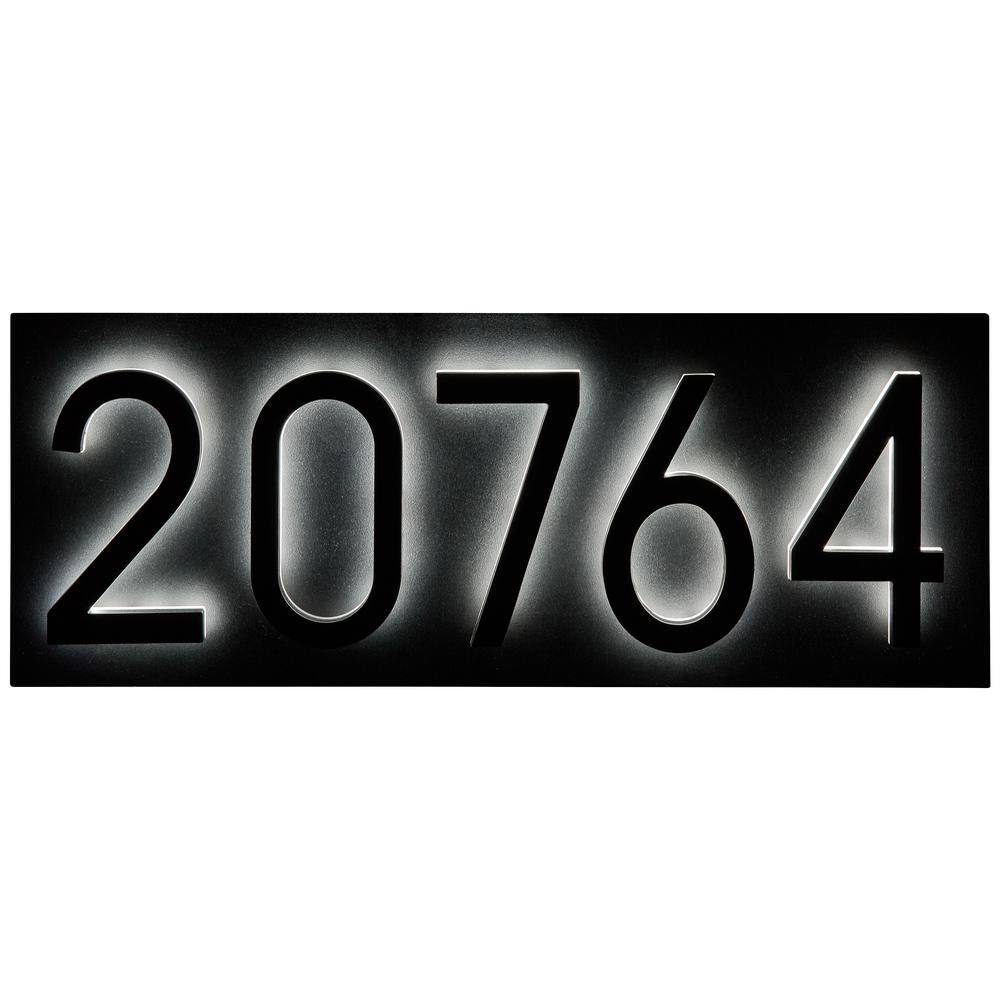 Satin Nickel Floating LED Backlit House Number 4