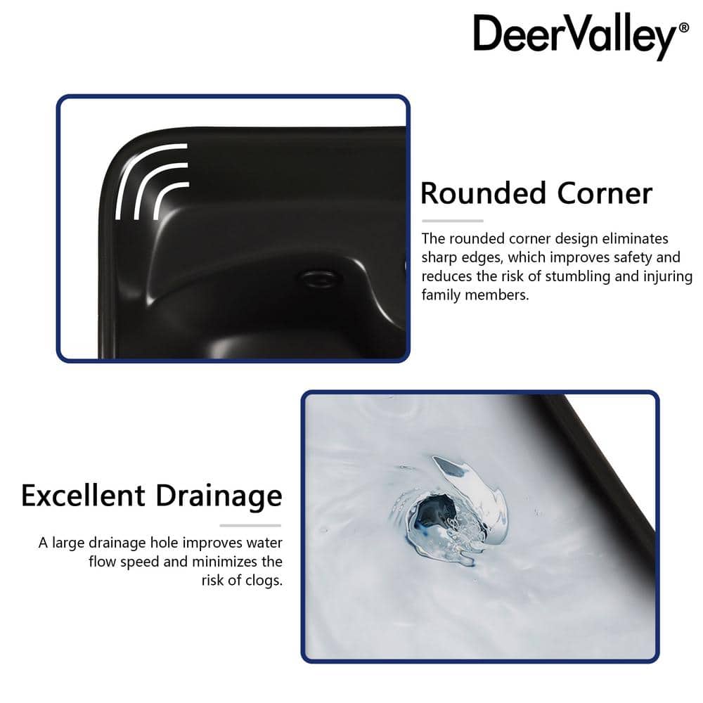 Black Ceramic Modern Pedestal Bathroom Sink with Overflow